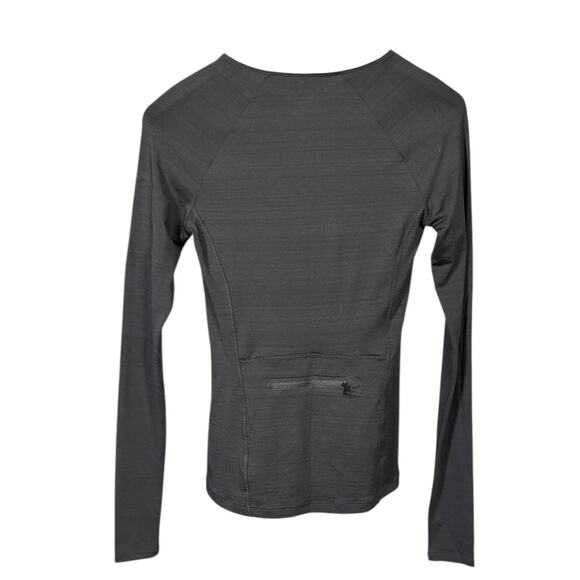 Athleta Pacifica Wrap Front Top Gray XXS Long Sleeve Ruched Yoga Activewear - Picture 3 of 8